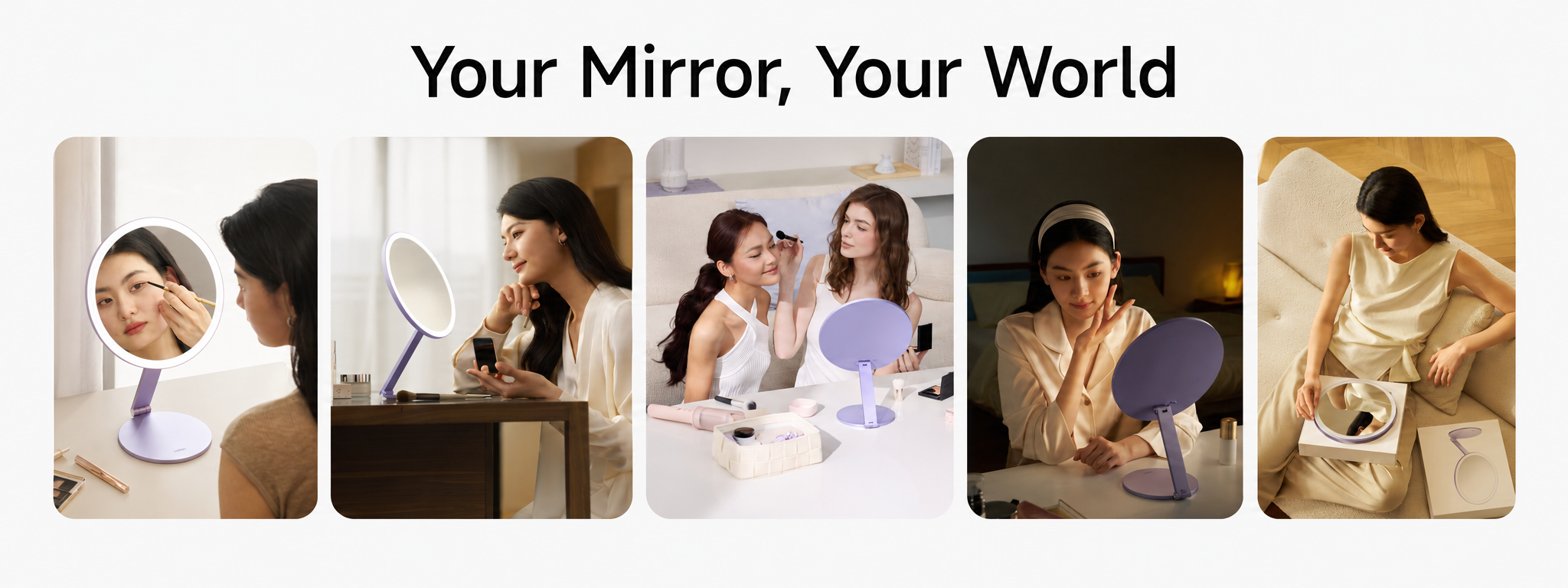 Glowy Mirror used for makeup, skincare, sharing, evening routines, and travel